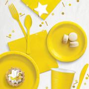 Yellow Extra Sturdy Paper Dessert Plates, 6.75in, 50ct